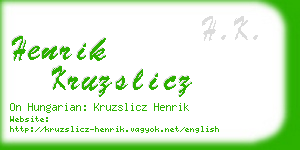 henrik kruzslicz business card